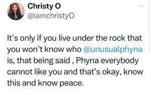 Christy O on Davido and Phyna