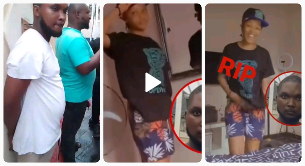 "Be Careful The Kind Of Men You Date"- Netizens React As Yahoo Guy $l@ughters His Girlfriend Who Visited Him (VIDEO/PHOTOS)