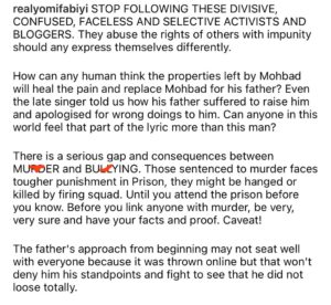 Yomi Fabiyi on Mohbad's father