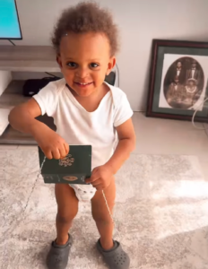 "This pikin no know wetin dey wait for am" - BBNaija star, Omashola Oburoh teases his son, Eyitemi over his happiness after getting a Nigerian passport (VIDEO)