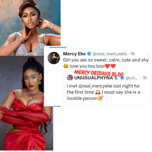  "You're Sweet, Calm, Cute & Shy"- Mercy Eke Tells Phyna As They Meet For The First Time (DETAIL)