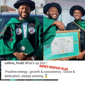 "Steady Winning" BBN Frodd Writes As He Bags Doctorate Degree (PHOTOS)