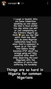 Sonia Ogiri on celebrities