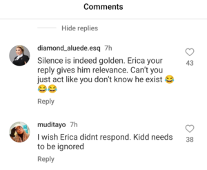 "Stop Giving Him Relevance.......Can't Believe You In$ulted Laycon Because Of Kiddwaya"- Fans React To Erica's Tweet After Kiddwaya Said His New Girl Is Cuter