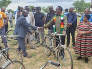 Zimbabwe President Donates 54 Bicycles To Village Heads As Christmas Gift (PHOTOS)