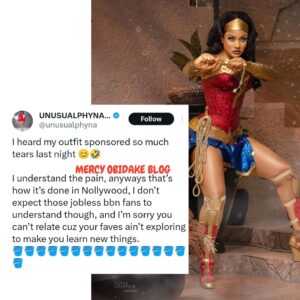 "That's How It's Done In Nollywood. I Don’t Expect Jobless BBN Fans To Understand" — Phyna Replies Trolls Regarding Her Controversial Outfit To Funke's Movie Premiere
