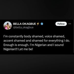 Bella Okabgue on a troll