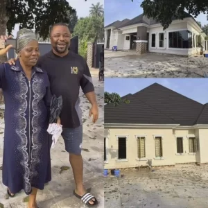 "Small Christmas gift for my mother" Nollywood actor and comedian, Apama Nolly gifts his mother a new house