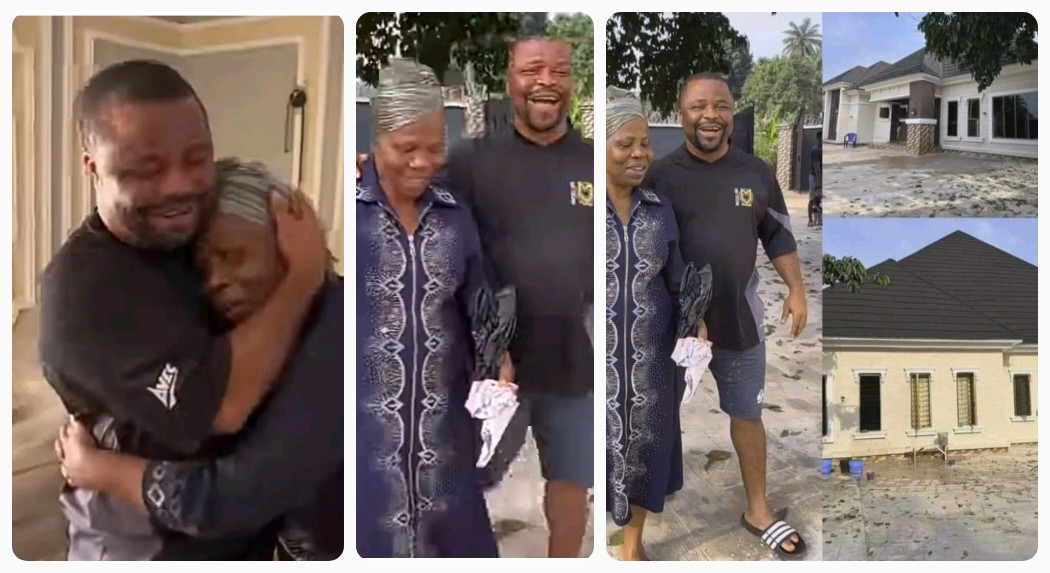 "Small Christmas gift for my mother" Nollywood actor and comedian, Apama Nolly gifts his mother a new house