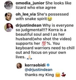 Justin Dean on ex-wife Korra Obidi