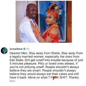 Israel DMW on estranged wife Sheila