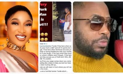 Tunde I’ll be here when someone calls your mum a slvt and all I’ll do is laugh....You're a h0rr!ble person - Actress Tonto Dikeh tells Tunde Ednut after he reposted VDM’s video (DETAIL)