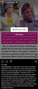 Uche Maduagwu on Sophia Momodu and Davido 