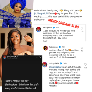 "I Will Take Permission From My Husband, Trace Your House & Be@t You Like A Child..."- Chizzy Alichi Tells Laide Bakare After She Dragged Her For Snubbing Her On A Movie Set (DETAIL)