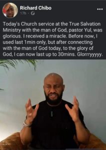 Man on Yul Edochie's online service 