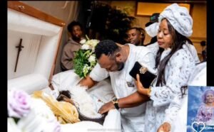 "Your Absence Is Deeply Felt, You Were My Guiding Light"- Actor Tayo Writes As He Buries Wife (VIDEO/PHOTOS)