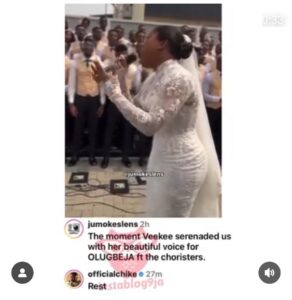 "REST."- Singer, Chike Slams Veekee James As She Leads Worship In Her White Wedding (VIDEO)