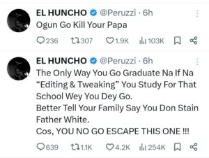 Peruzzi reacts to alleged deleted tweet where he said he slept with Davido's wife