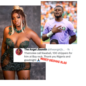 "100 Str!ppers At Bay Rock For You"- Angel Smith Promises Super Eagles Goalkeeper, Stanley Nwabali