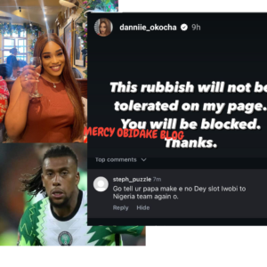 "I Will Not Tolerate This Rubb!sh"- Jay Jay Okocha’s daughter Bl0cks Troll who alleged that Iwobi got a slot in the super eagles team with the help of her Father Okocha (DETAIL)