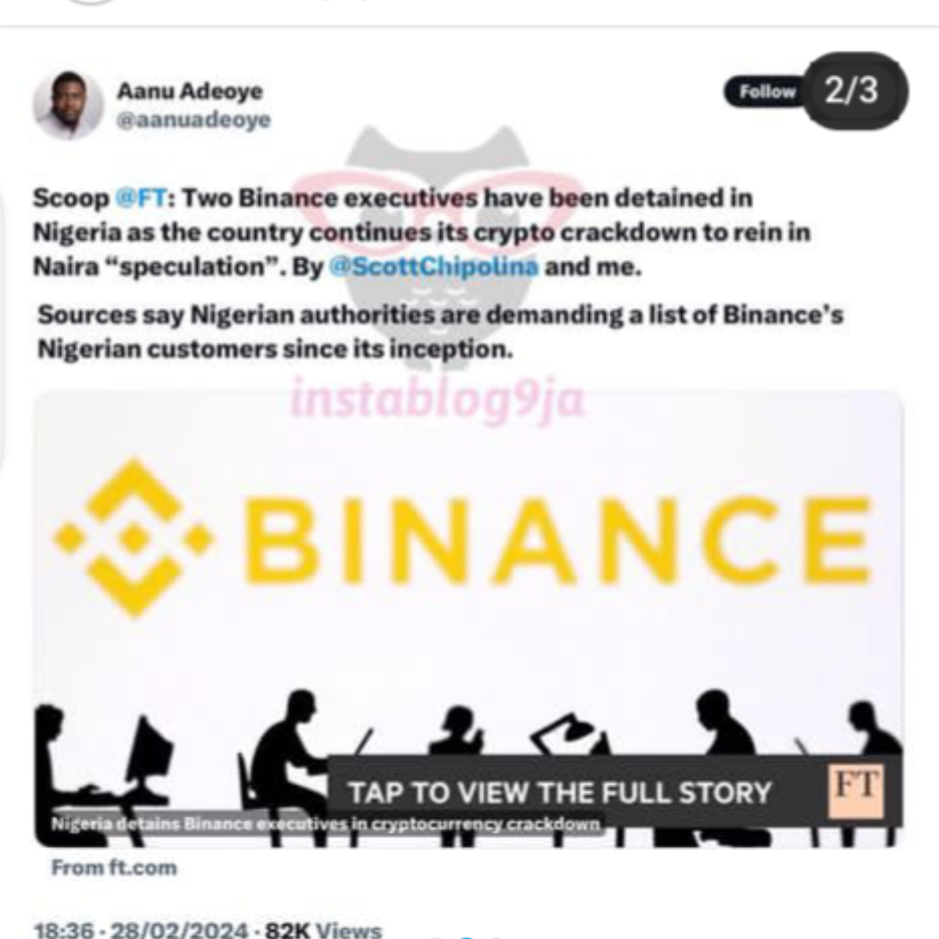 FG detains two Binance officials