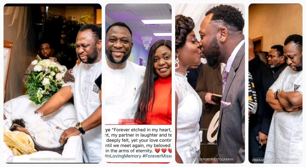 "Your Absence Is Deeply Felt, You Were My Guiding Light"- Actor Tayo Writes As He Buries Wife (VIDEO/PHOTOS)