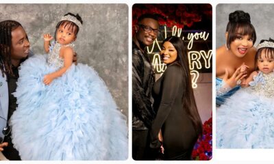 "E Pain Am"- Netizens React As Skit maker, Lord Lambo, Shares Photos Of himself & Child With BBNaija Star, Queen Atang, Hours After She Announced Her Engagement To Another Man