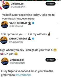 " Con Go Do Your Visa O " - Singer, Kizz Daniel Pledges To Take Lucky Fan To His Next Show In UK, Following Super Eagles Win Over South Africa