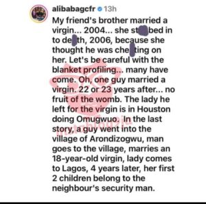 Comedian, Alibaba Counters A Netizen For Saying That Marrying A Virgin Would Make A Successful Relationship