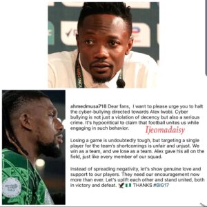 "Targeting A Single Player For The Team’s Shortcomings Is Unfair And Unjust" — Ahmed Musa Urges Everyone To Stop Tr0lling Alex Iwobi