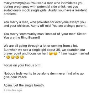 Marriage Is Not An Achievement, Finding The Right Partner Is " - Actress, Mary Remmy Says; Gives Reasons