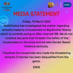 BBMzansi's Housemate, Yolanda Disqualified From The Reality Show (Details)