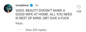 Beauty Doesn't Make A Good Wife At Home - Israel DMW, Tells Kizz Daniel As Fans Criticize His Wife's Beauty