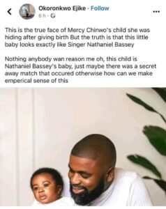 Nigerian Man Okoronkwo Ejike who said Mercy Chinwo’s Son belongs to Nathaniel Bassey because of the assumed resemblance, Apologizes.