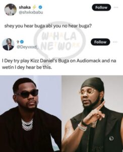 What I heard when I played Kizz Daniel's Buga on Audiomack - X user reveals (VIDEO)