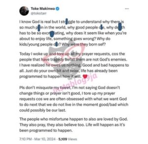 Why I Tore Up All My Prayer Requests - Media Personality, Toke Makinwa Reveals
