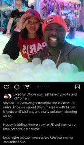 "Let's Make A Dozen More, As We Keep Journeying Around The Sun" - Comedian, Seyi Law And his wife Celebrate Their 13th Wedding Anniversary