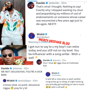 "You're A S!¢k Man.....I Can Retire Today & You're Still Not On My Level"- Davido Replies Wizkid, They F!ghtDirty On X (DETAIL)