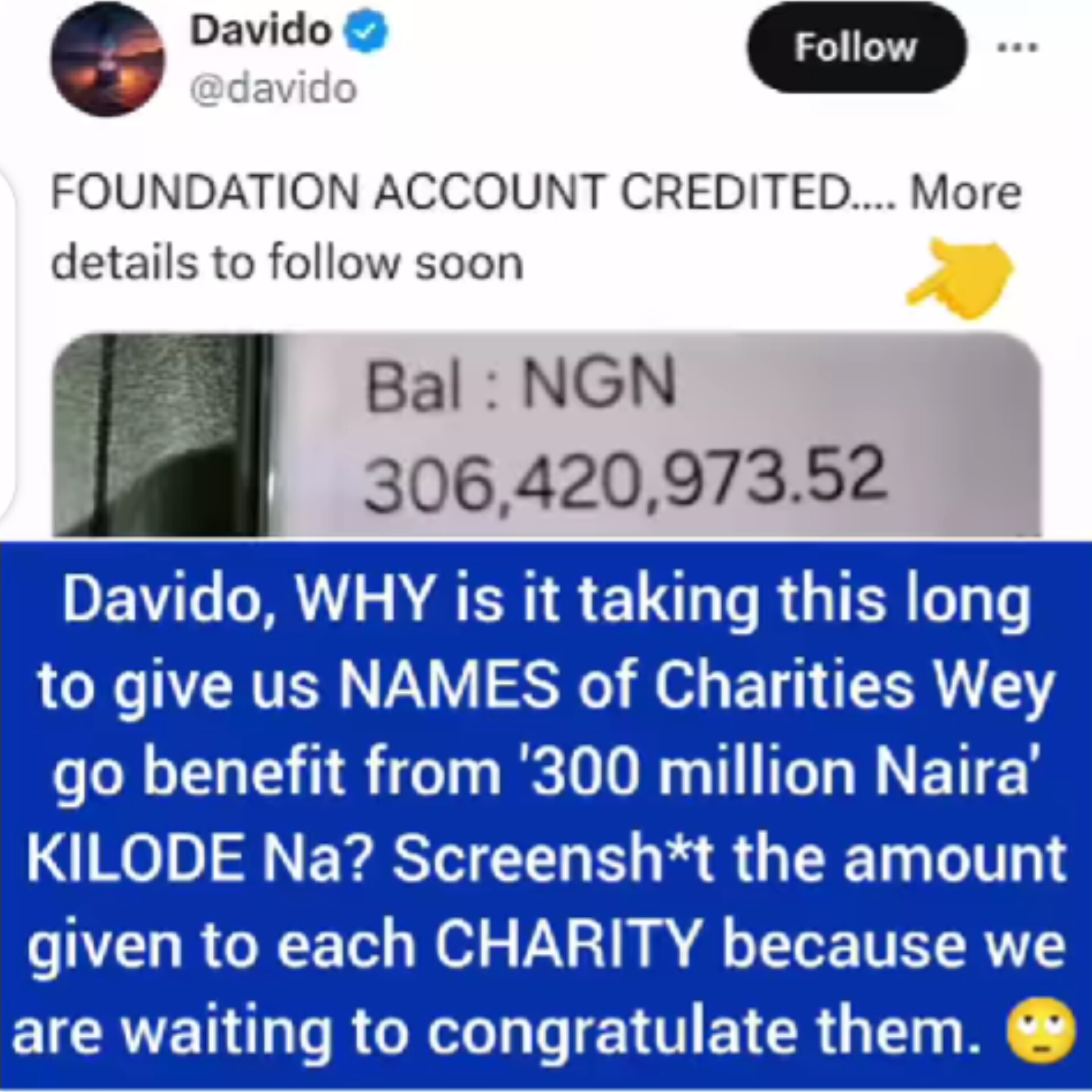"Why Is It Taking Long To Give Us Names Of The Charity Wey Benefit From The 300 Million You Donate" — Uche Maduagwu Calls Out Davido
