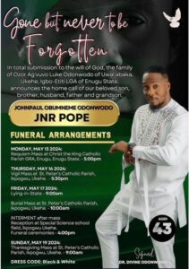 Jnr Pope Funeral