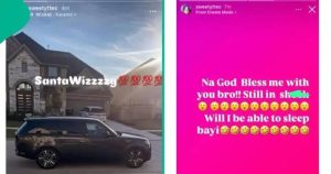 Wizkid Surprises His Sister With Range Rover (PHOTO/DETAIL)

Grammy Award-winning Nigerian singer Ayo Balogun, best known as Wizkid, has shown love for his elder sister, Yetunde Balogun, ahead of the festive season. 

The singer gifted her a new Range Rover worth millions of naira. 

Overjoyed, Yetunde took to Instagram to share the exciting news, expressing heartfelt gratitude.

She described her brother as a blessing, left stunned by the extravagant gift.

The post reads, “Na God bless me with you bro.Still in shock 😲😲😲😲😲 .Will I be able to sleep bayi 😂😂😂😂”.

Meanwhile, this heartwarming gesture has sparked widespread reactions, with netizens showering the singer with acclaim.

Check out the post below: