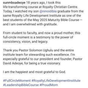 "Pastor Idibia in the making" - Reactions As Tuface Idibia's First Son, Nino, Graduates From 'Maturity Bible Course'