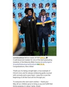 "Pastor Idibia in the making" - Reactions As Tuface Idibia's First Son, Nino, Graduates From 'Maturity Bible Course'