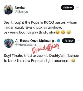 Seyi Tinubu Calls Recent Video Of Him Getting Blocked From Greeting The Pope As Fake News