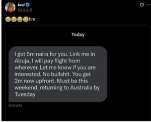 "Na your family go later send him 10m, try and see" - Nigerians React, As Ghanaian Adült Content Creator Shares Screenshot Chat From Nigerian Man Inviting Her To Abuja For The Sum Of....