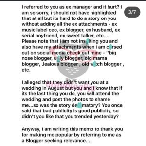 "...Thank you for making me popular by referring to me as a blogger seeking relevance..." - Journalist, Stella Dimoko-korkus Sends Memo To Ubi Franklin After He called Her Out Following Rumor Of F!ght With Cubana Chiefpriest