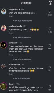 "Na all this yeye things make una nor wan qualify for world cup soo" - Nigerians React As Victor Boniface Lets Provocatively Dressed Skitmaker, Phoebe, Serve Him Food (VIDEO/REACTIONS)