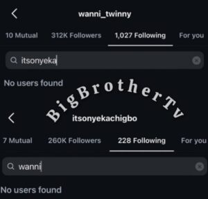 Wanni And Onyeka Unfolllows And Bl0ck Each Other On Instagram As Reunion Filming Begins
