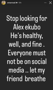 "Let my friend breathe" - Nigerian Actress, Oma Nnadi Gives Update On Alexx Ekubo's Health And Well Being
